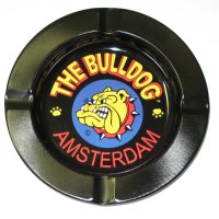 Bulldog  Printed  Metal  Ashtray  Black